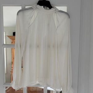 Lush Cream Pleated Women's Blouse